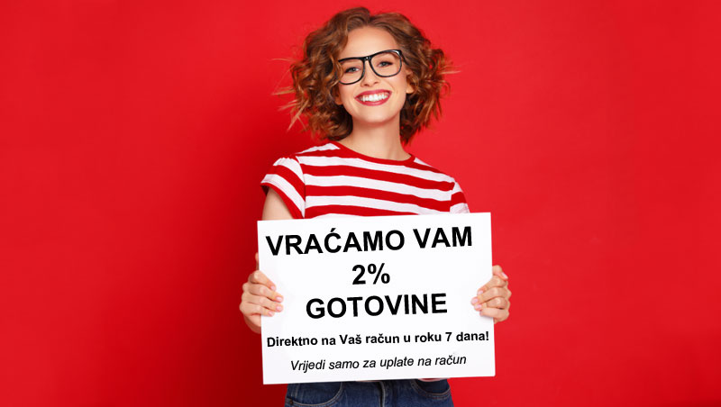 Kako ostvariti 2% povrata novca pri svakoj kupnji? Upoznajte naš novi Cashback!