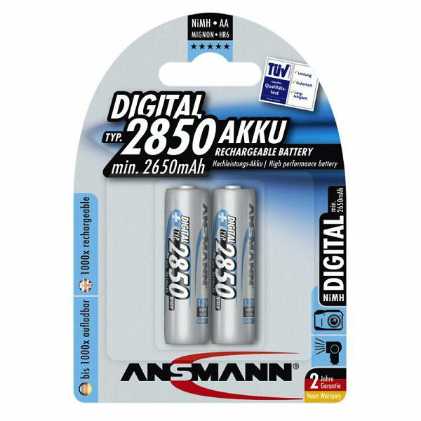 Ansmann NiMH 2850 Mignon x2 AA 2650 mAh Digital