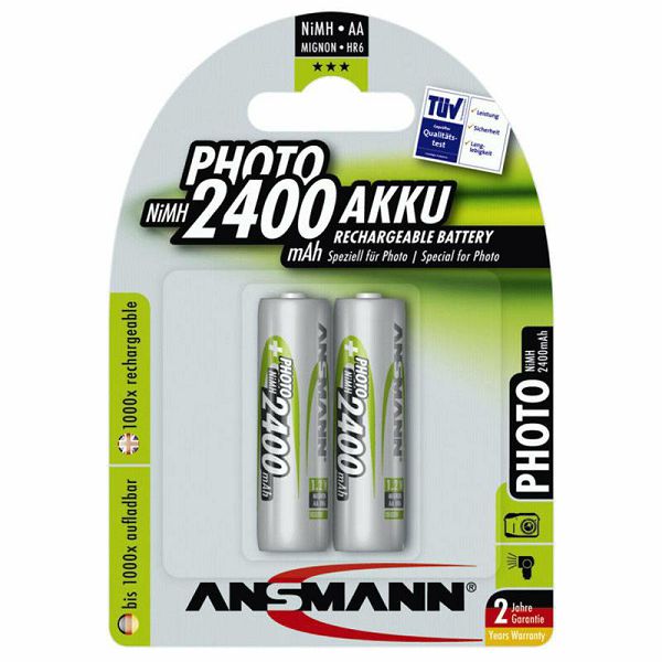 Ansmann NiMH Mignon x2 AA 2400 mAh Photo
