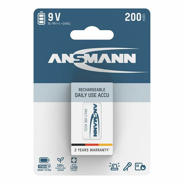 Baterija Ansmann maxE NiMH 9V 200 mAh
