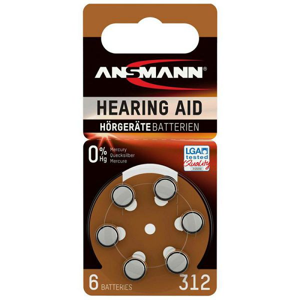 Baterije 1x6 Ansmann Zinc-Air 312 (PR 41)