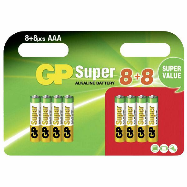 Baterije GP Super Alkaline AAA LR03 8+8