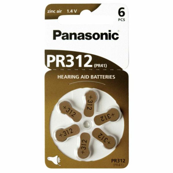 Baterije Panasonic PR 312 Zinc Air x6