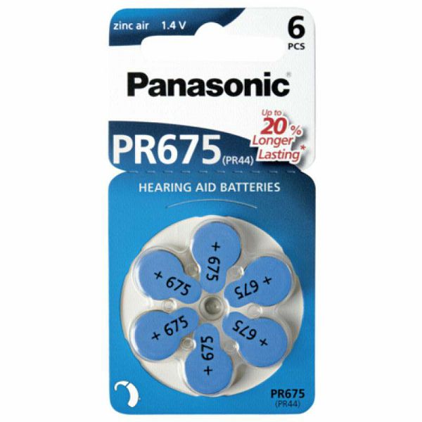 Baterije Panasonic PR 675 Zinc Air x6