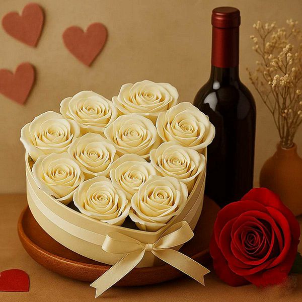 Buket cvijeća od sapuna - 13 krem ruža