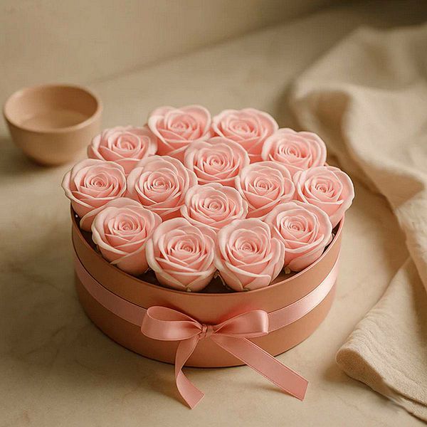 Buket cvijeća od sapuna - 14 pink ruža