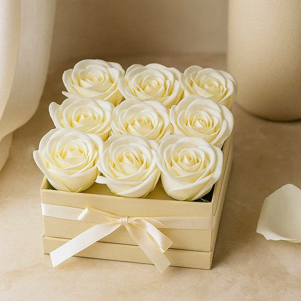 Buket cvijeća od sapuna - 9 krem ruža