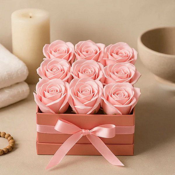 Buket cvijeća od sapuna - 9 pink ruža