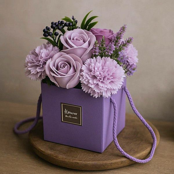 Buket cvijeća od sapuna - Lavender Rose & Carnation
