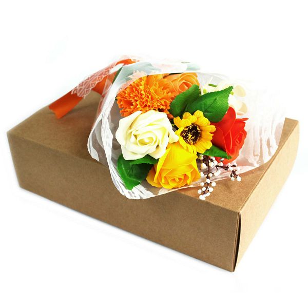 Buket cvijeća od sapuna - Orange (Box)