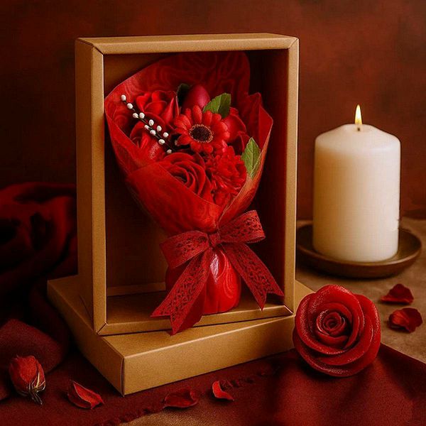 Buket cvijeća od sapuna - Red (Box)