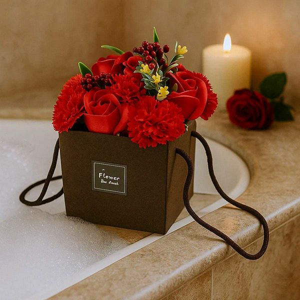 Buket cvijeća od sapuna - Red Rose & Carnation