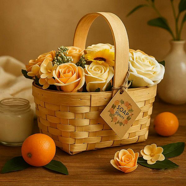 Buket u košarici - Orange Medium