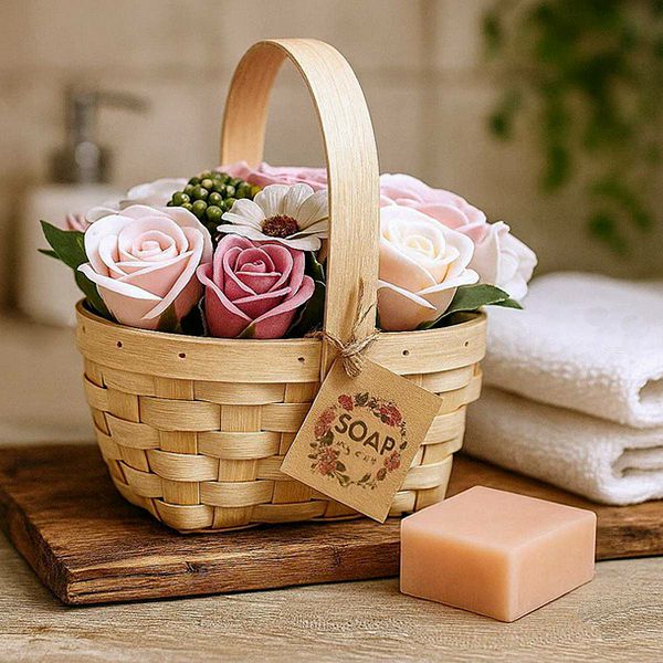 Buket u košarici - Pink Large