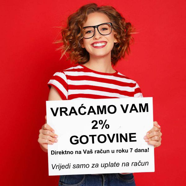 CASHBACK: 2% povrata novca za plaćanje na račun