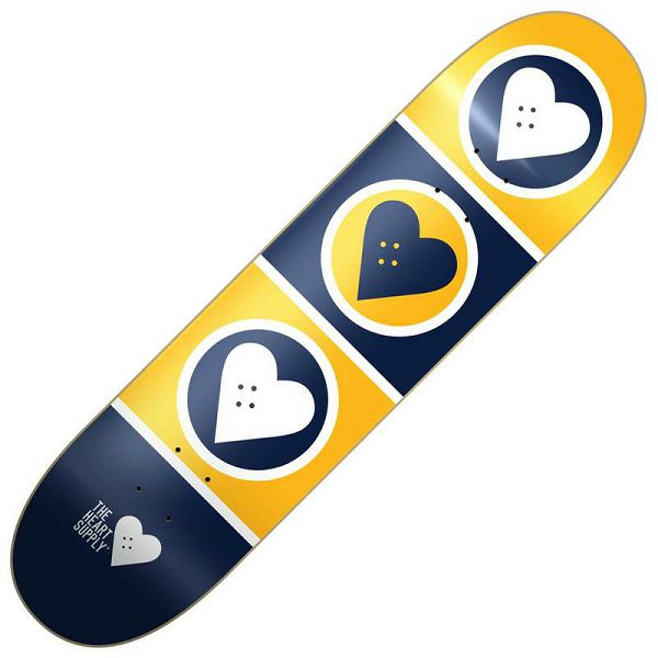 Heart Supply Squad Skateboard Deck Yellow 7.75"