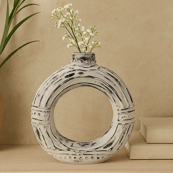 Keramička vaza Round Donut Cream 30 cm