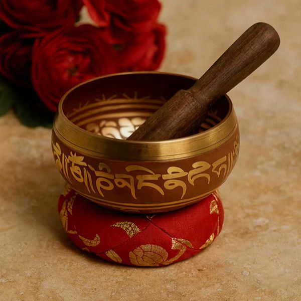 Mini Singing Bowl Gift Set Red 