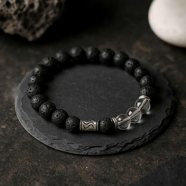 Narukvica Lava Stone Tribal Rock Quartz