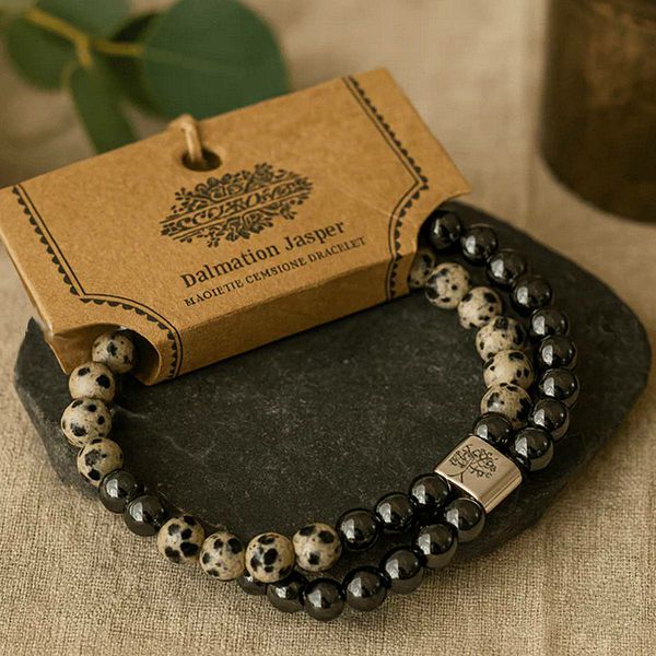 Narukvica Magnetic Gemstone - Dalmation Jasper