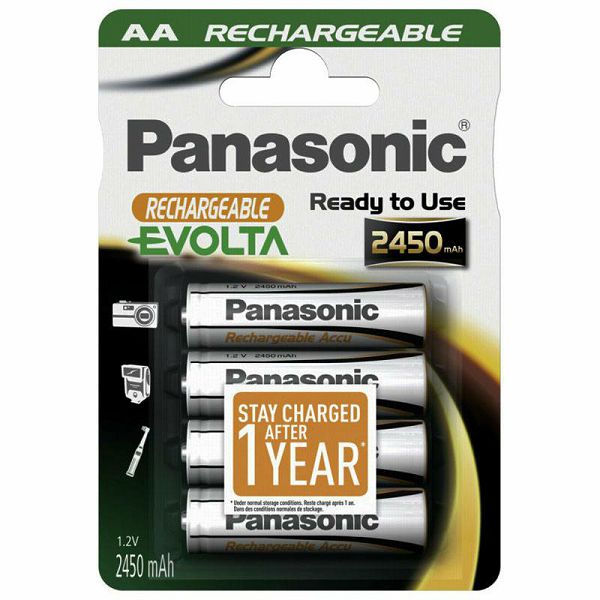 Panasonic NiMH Mignon x4 AA 2450 mAh Evolta