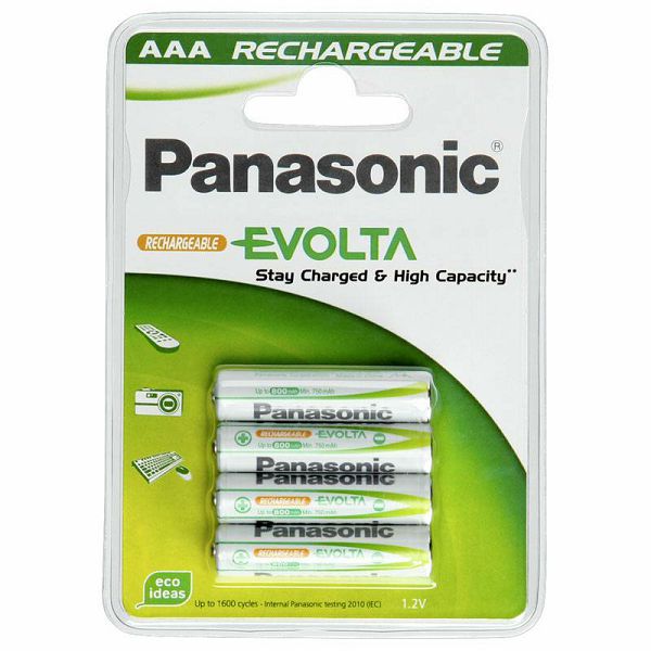 Panasonic NiMH x4 AAA 750 mAh Evolta