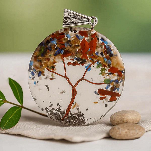 Power Pendant - Round Amethyst Tree 