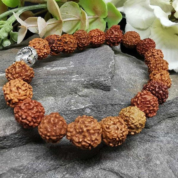 Rudraksha Buddha Bangle Mala Brown 