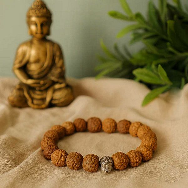 Rudraksha Buddha Bangle Mala Brown 