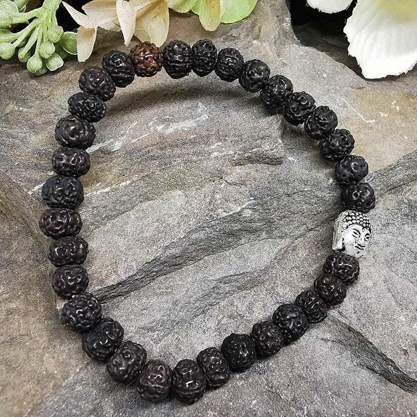 Rudraksha Buddha Bangle Mala Dark 