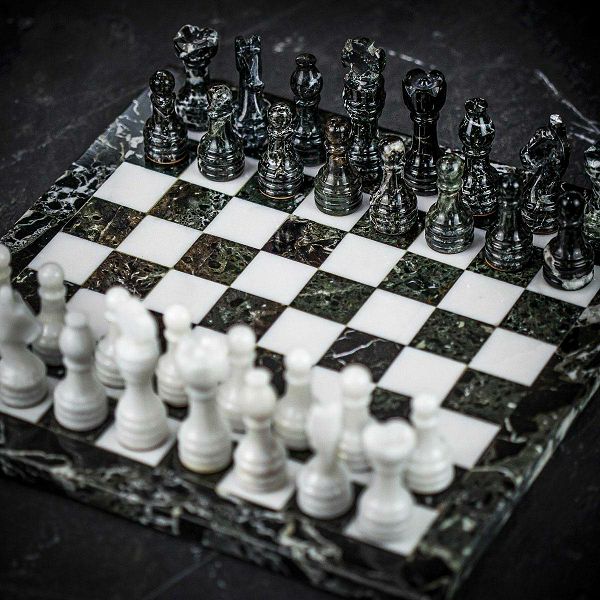 Šah Set Marble Black & White 30 x 30 cm