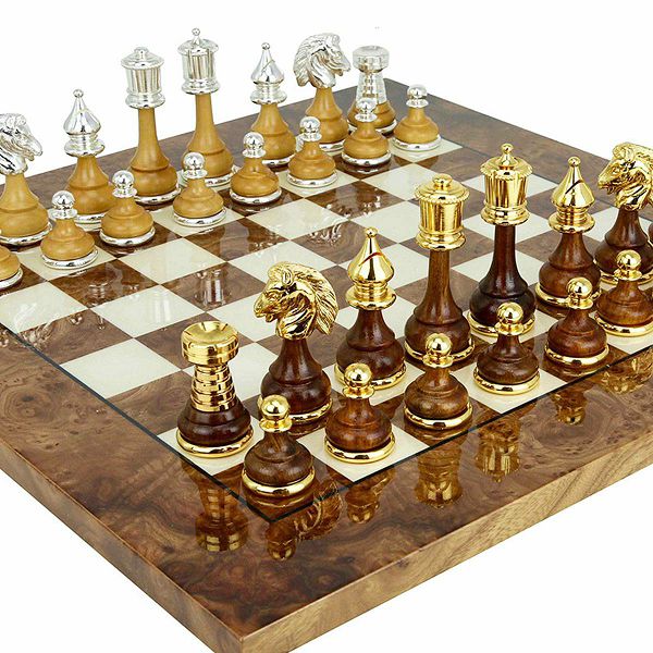 Šah Set Classic Gold & Silver 51 x 51 cm
