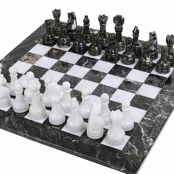 Šah Set Marble Black & White 40 x 40 cm