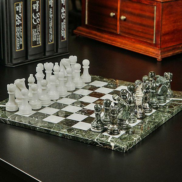 Šah Set Marble Grey & White 40 x 40 cm