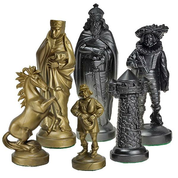 Šahovske figure Medieval Golden/Black