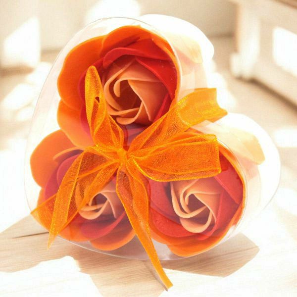 Set 3 ruže od sapuna - Peach Roses 
