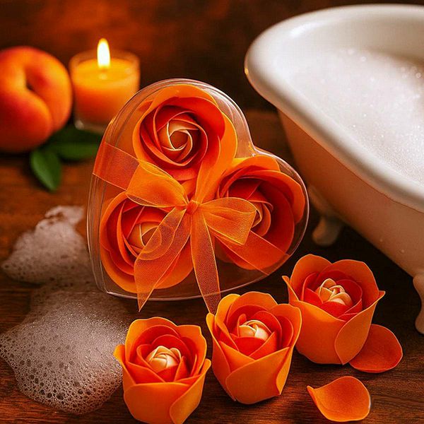 Set 3 ruže od sapuna - Peach Roses 