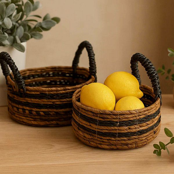 Set košara Banana Leaf & Hitam Raffia