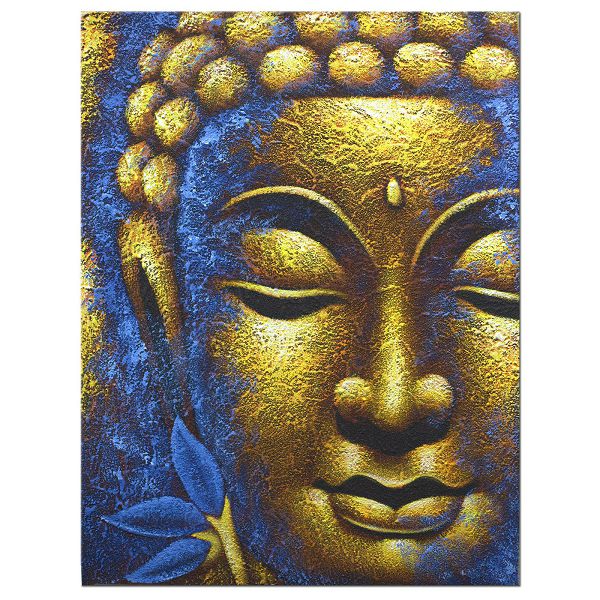 Slika Buddha Gold Face & Lotus Flower 