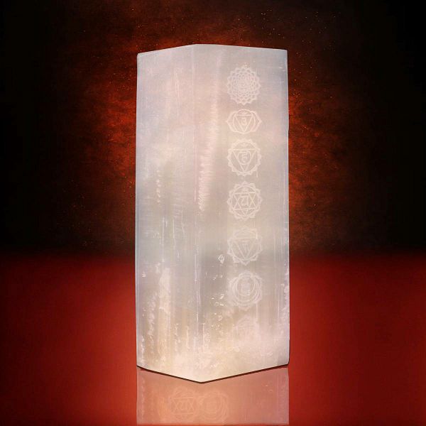 Svjetiljka Selenite Block - Chakra 25 cm