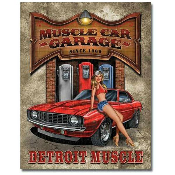 Tin Sign Muscle Car