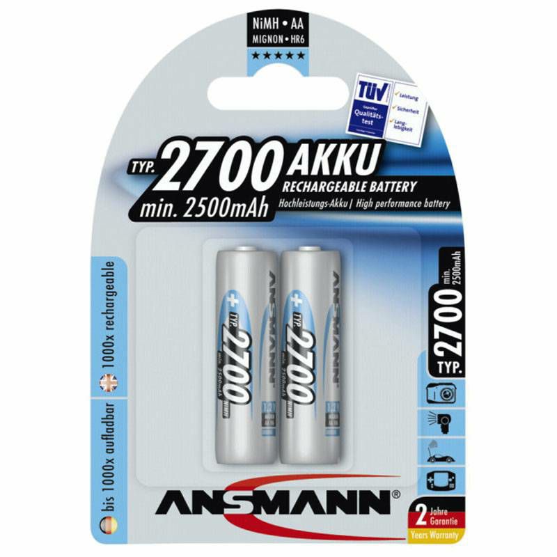 Ansmann 2700 Mignon x2 AA 2500 mAh