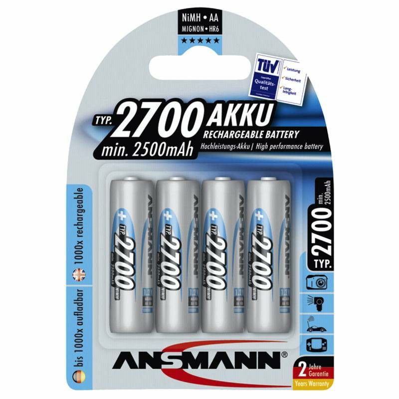 Ansmann 2700 Mignon x4 AA 2500 mAh