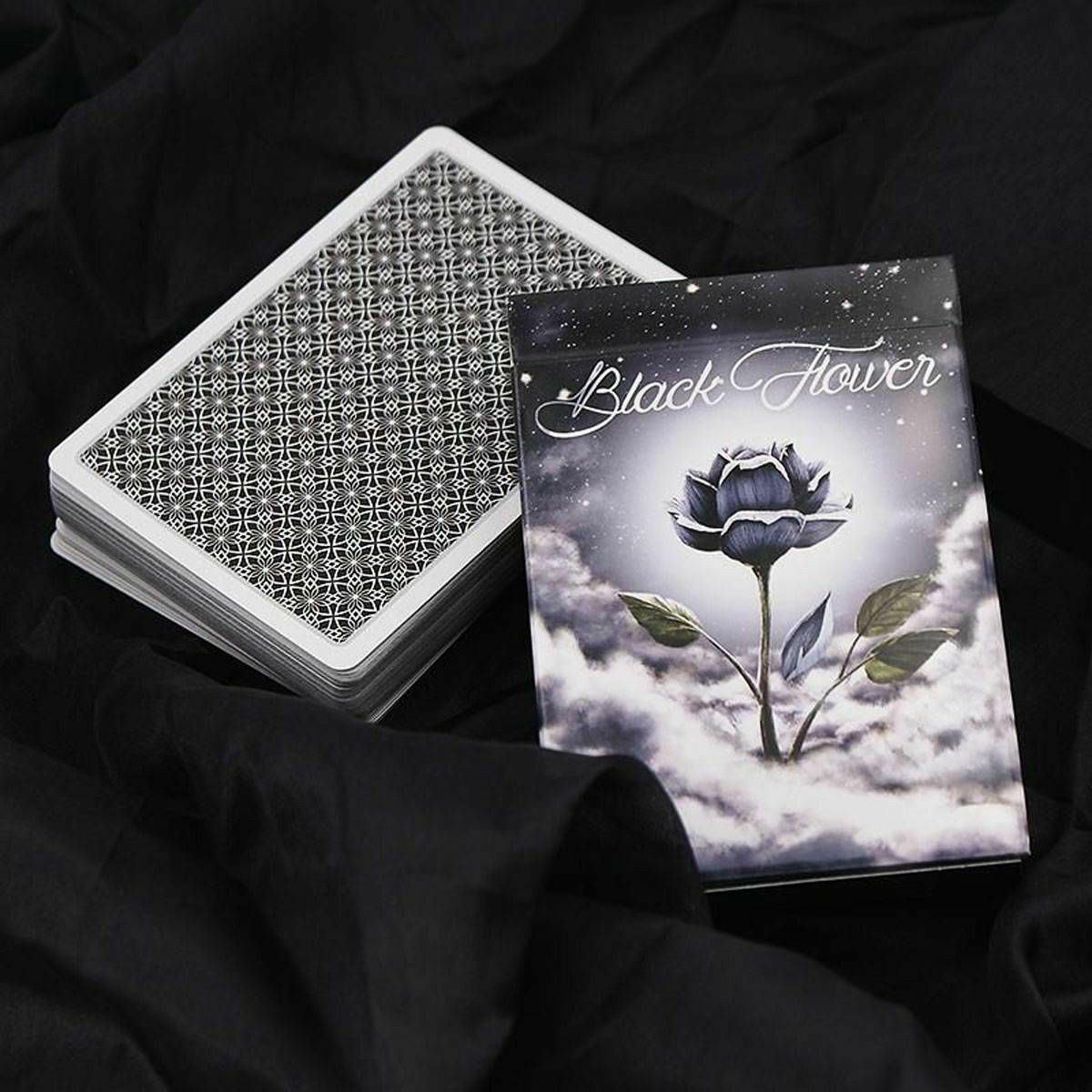 Black Flower Playing Cards by Jack Nobile