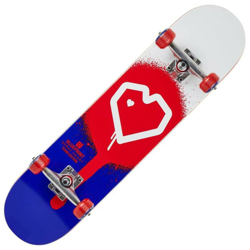 Blueprint Spray Heart V2 Red Blue 8"