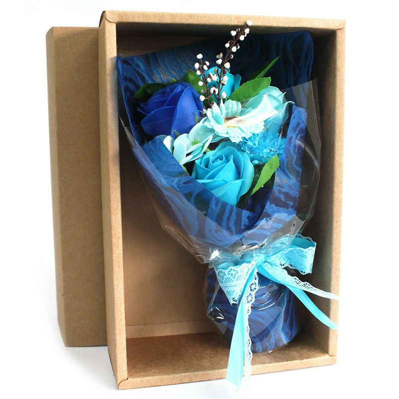 Buket cvijeća od sapuna - Blue (Box)