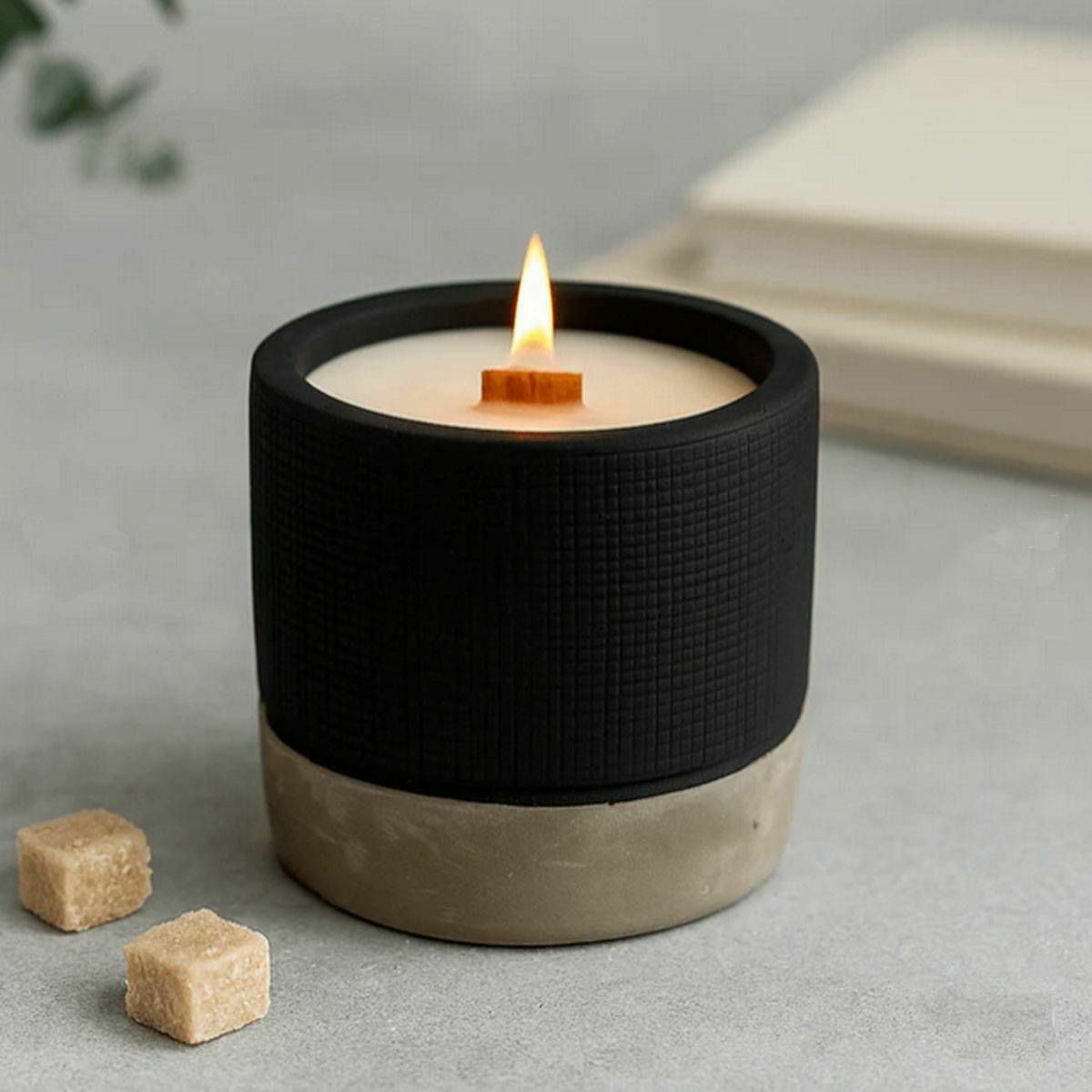 Concrete Soy Candle Black Brandy Butter