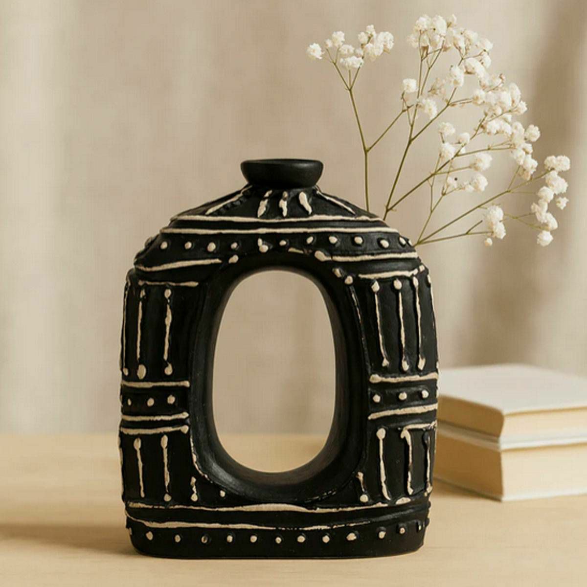 Keramička vaza Oval Donut Chocolate