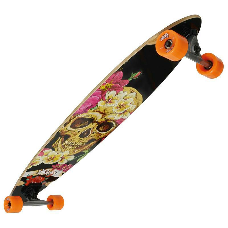 Longboard No Rules Skull Flower