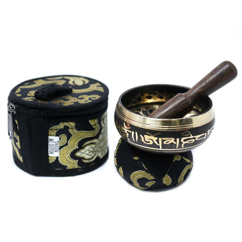 Mini Singing Bowl Gift Set Black